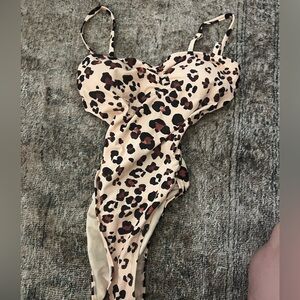 Adore Me Leopard Print One-Piece Swimsuit NWT